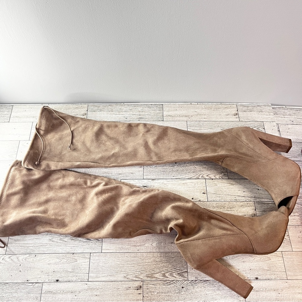 Carlos Santana Peep Toe Over the Knee Boots Size 7 - Picture 12 of 13